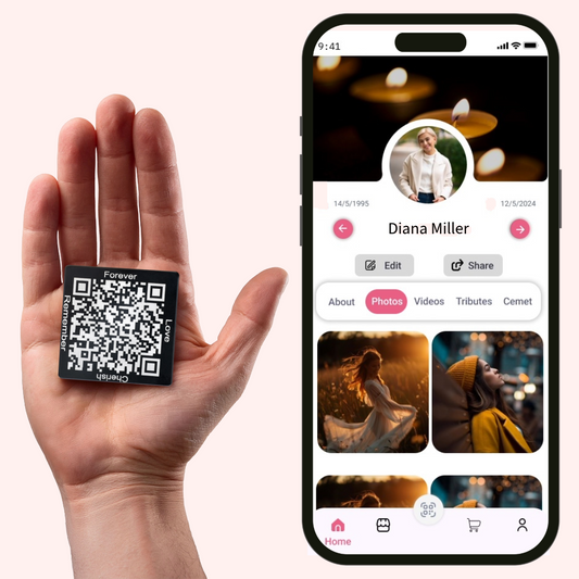 Memorial Page + QR Code Keepsake