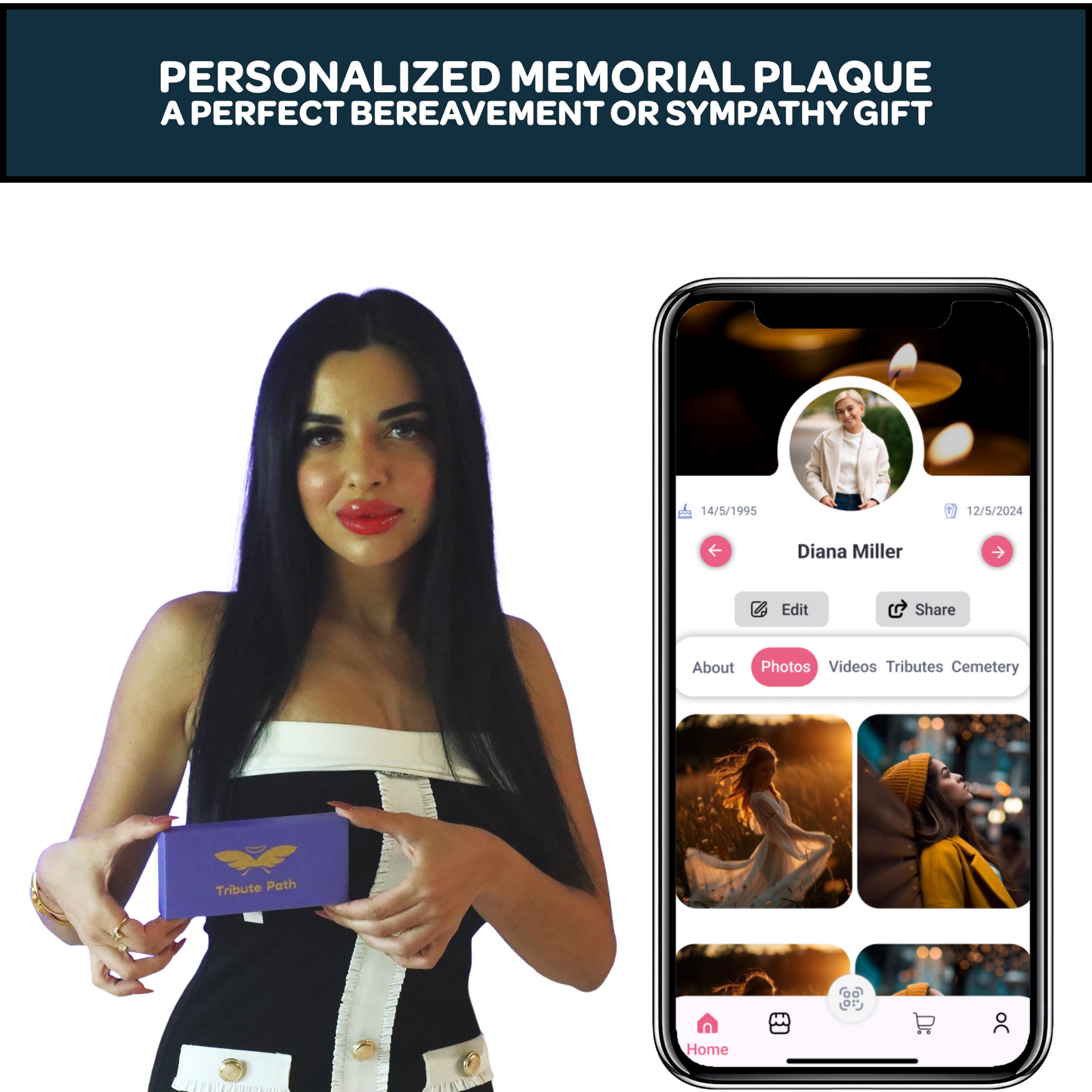 Memorial Page + QR Code Keepsake