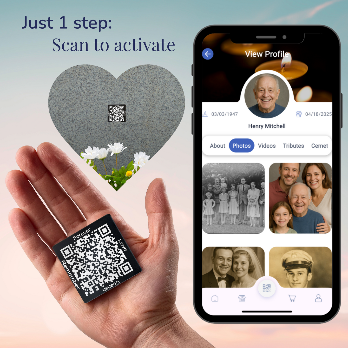 Memorial Page + QR Code Keepsake