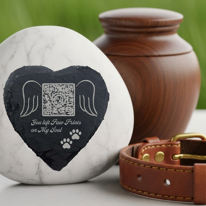 Pet Memorial Plaque with QR Tribute Page – Personalized Remembrance Keepsake for Dogs & Cats, Celebration of Life & Bereavement Gift